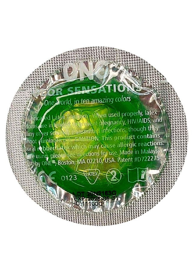 Набір презервативів латексних Color Sensation силіконовим мастилом салатового кольору (ціна за 5 шт) One (327873472)