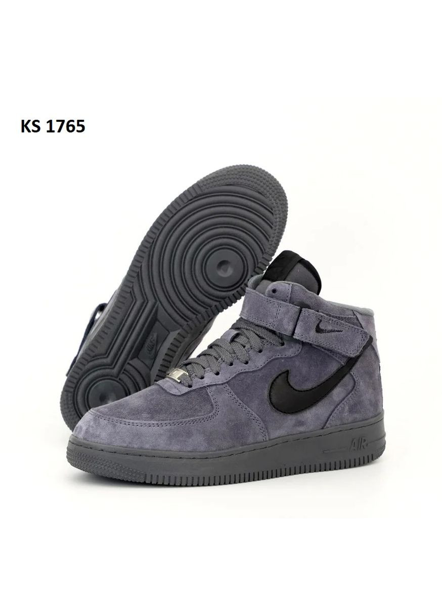 Сірі Осінні кросівки чоловічі nike air force 1 07 high gray найк аір форс 1 преміум No Brand