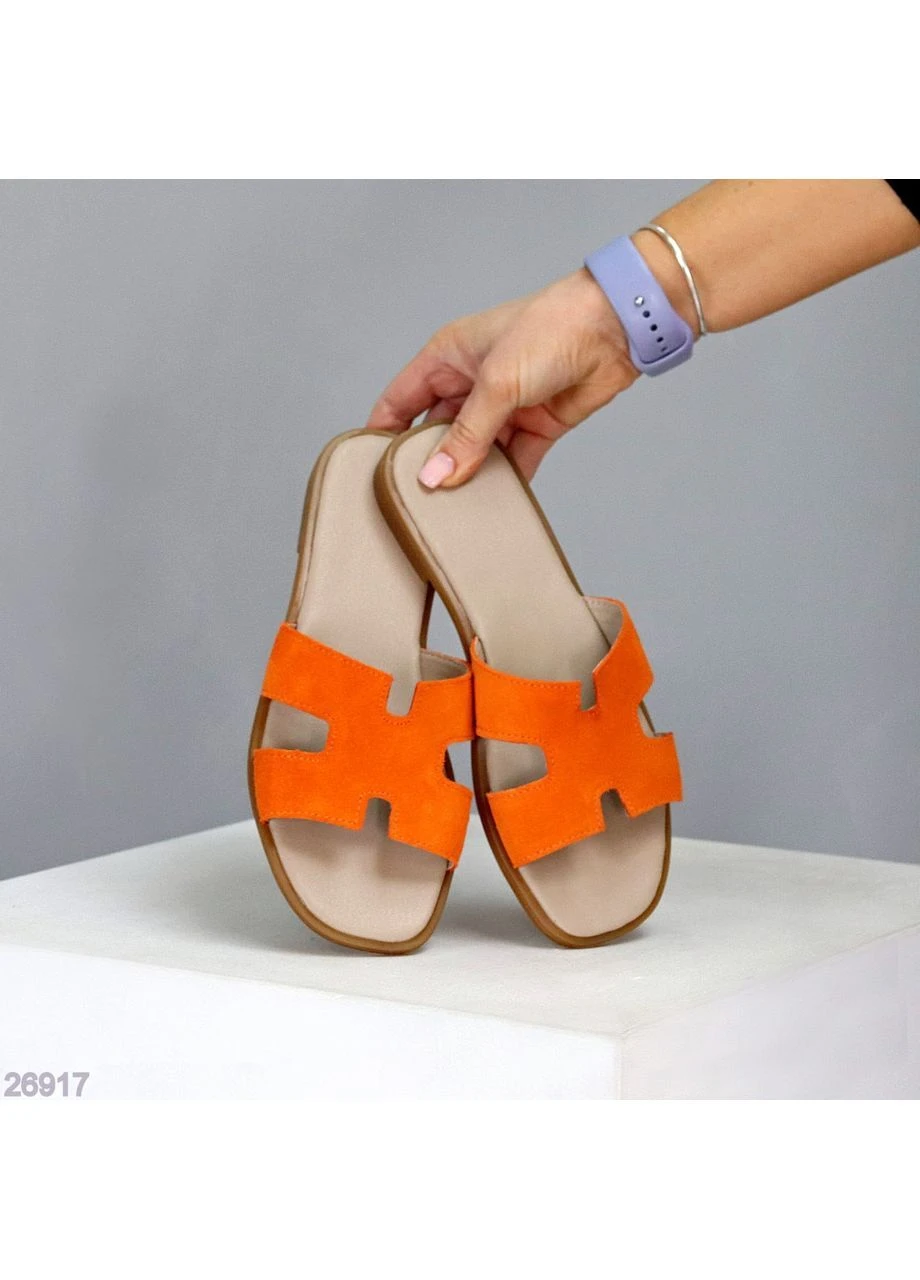 Рыжие женские шлепанцы No Brand