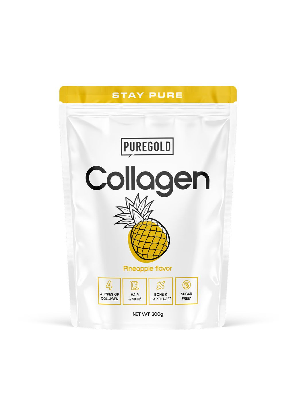 Коллаген для женщин 300г ананас с витамином С и цинком без сахара без ГМО Pure Gold Protein (370299676)