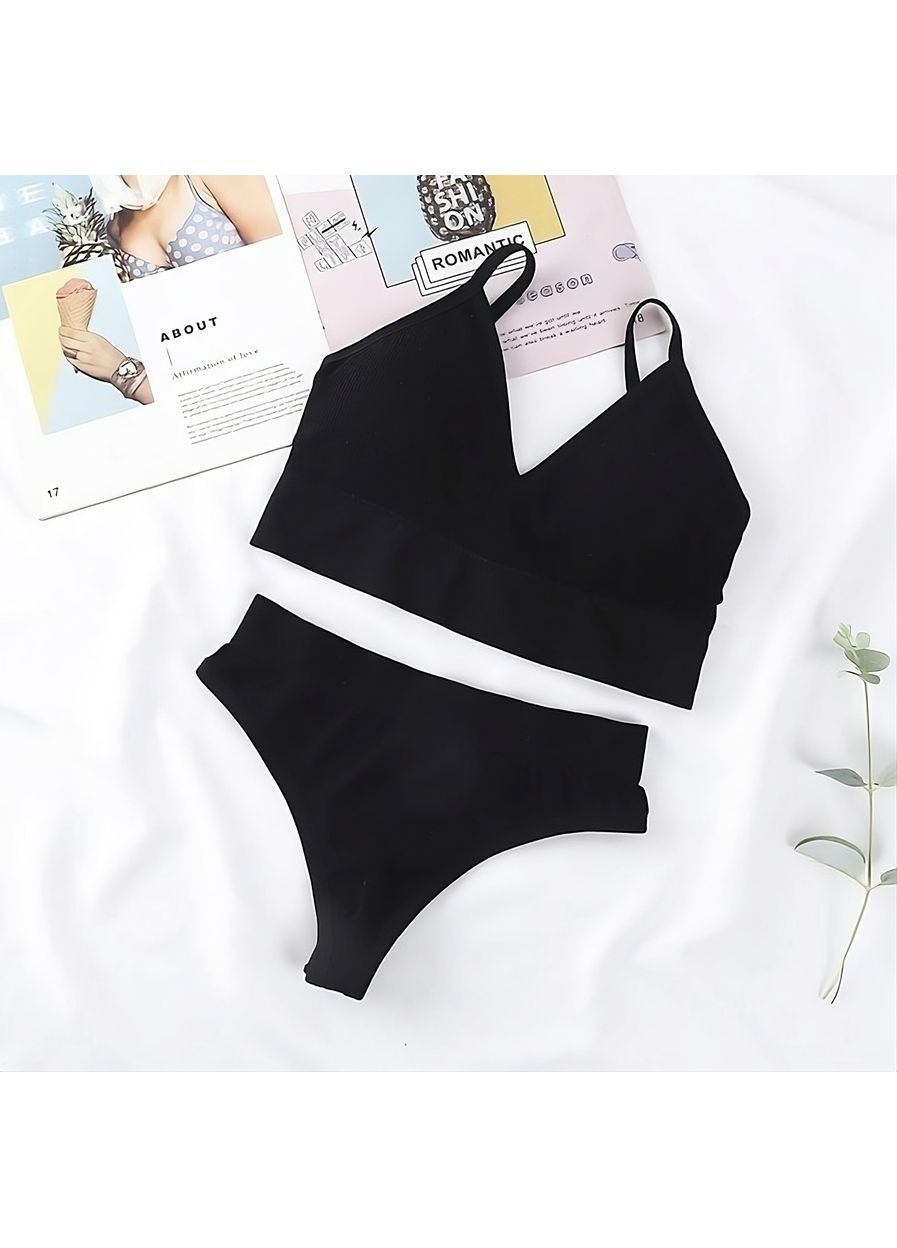 Черный демисезонный комплект спортивного нижнего белья cinoon l черный No Brand