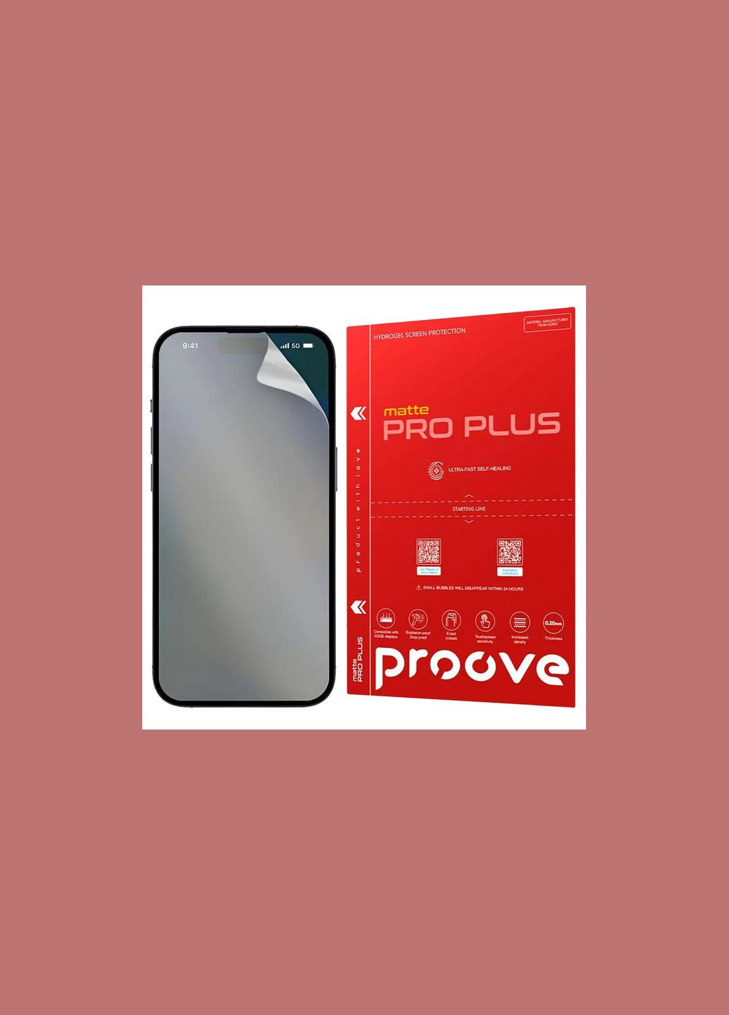 Ударопрочная 3D-плёнка Hydrogel PRO PLUS Matt для iPhone 16e, матовая, полная защита дисплея Proove (337348295)
