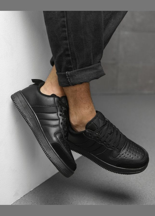 Чорні Осінні чоловічі демісезонні кросівки чорні No Brand