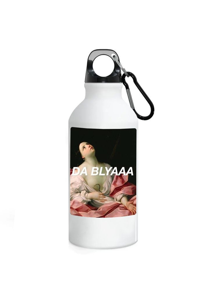 Фляга (бутылка) для воды с карабином Мемы (Туристическая, Для кемпинга, Для спорта) #06 500 мл Белый No Brand (323639685)