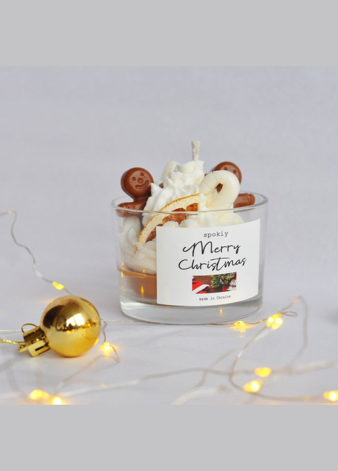 Новорічний набір свічок із соєвого воску «Merry Christmas» SP2396 ручної роботи Spokiy (315135575)
