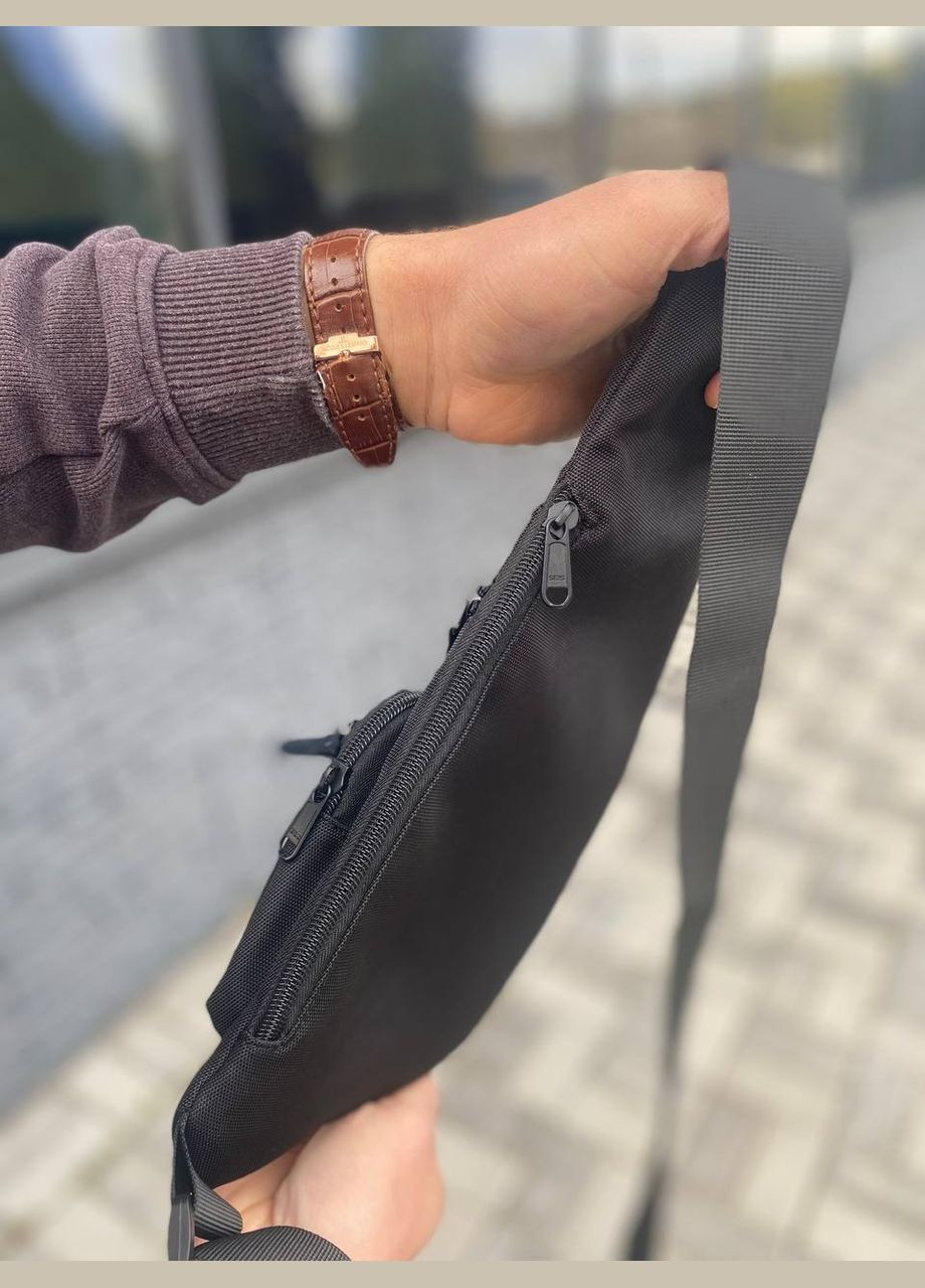 Чоловіча сумка нагрудна слінг через плече чорна багато відділень Flipini No Brand (331154736)