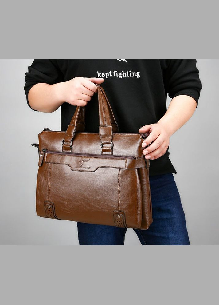 Мужская сумка для документов мужской деловой портфель женский светло-коричневый Eton (322284092)