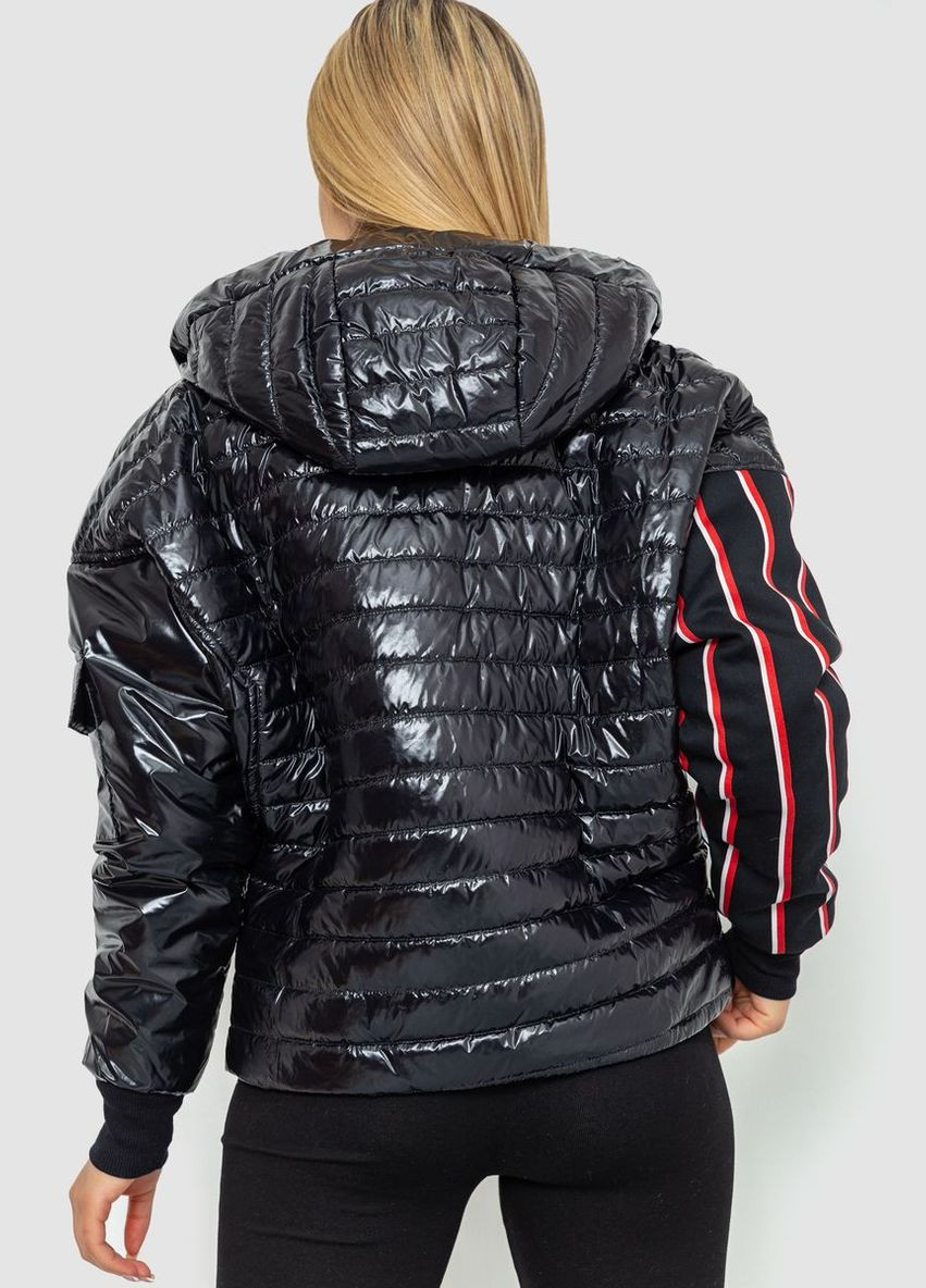 Чорна демісезонна куртка жіноча демісезонна, колір чорний, 102r5222 Ager