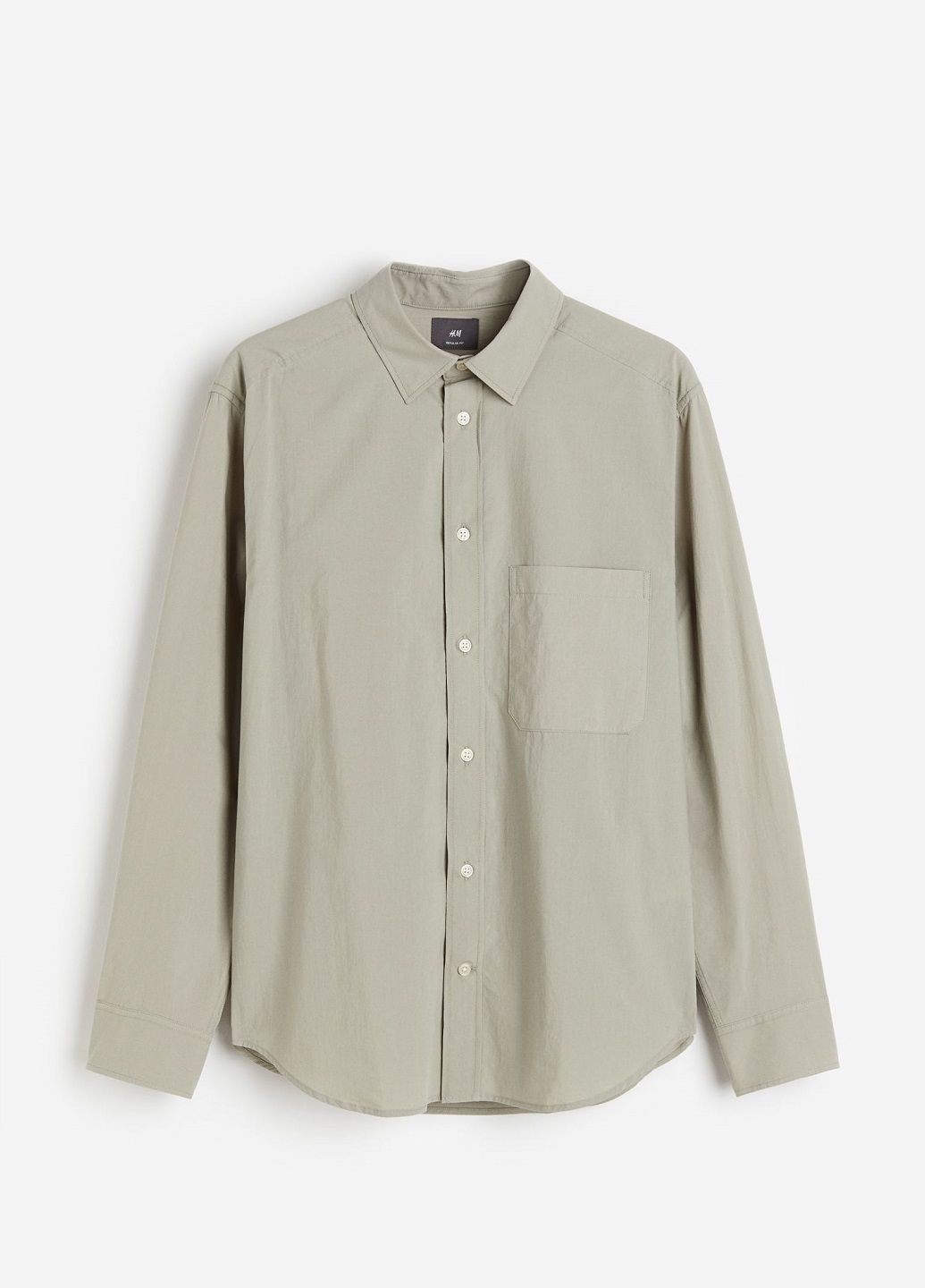 Серо-зеленая кэжуал рубашка H&M