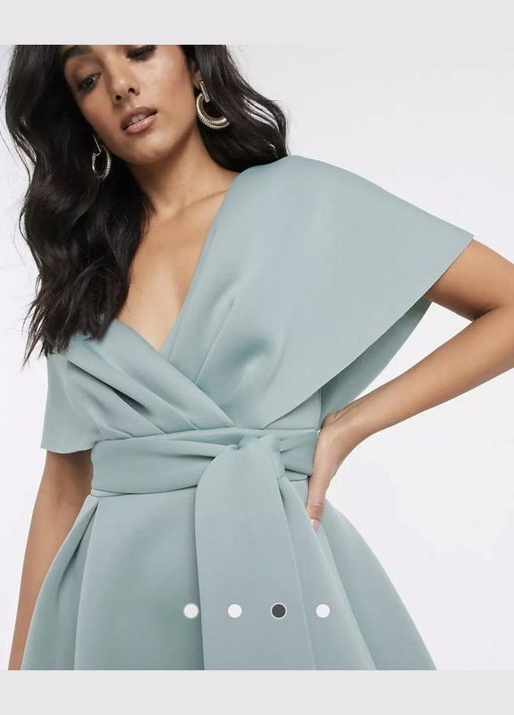 Бірюзова сукня міні пишна Asos