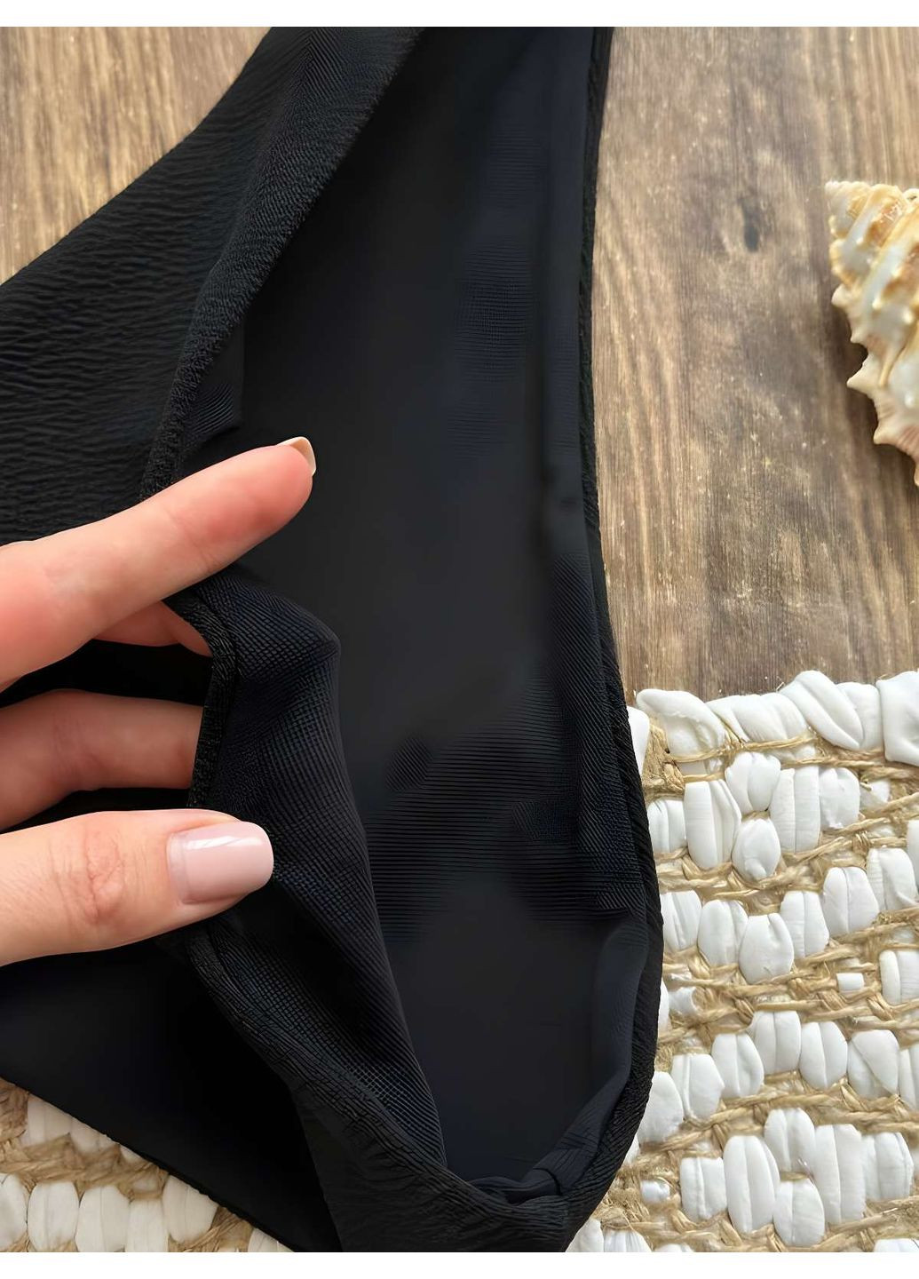 Чорний літній жіночий літній розкішний чорний купальник бандо із парео No Brand