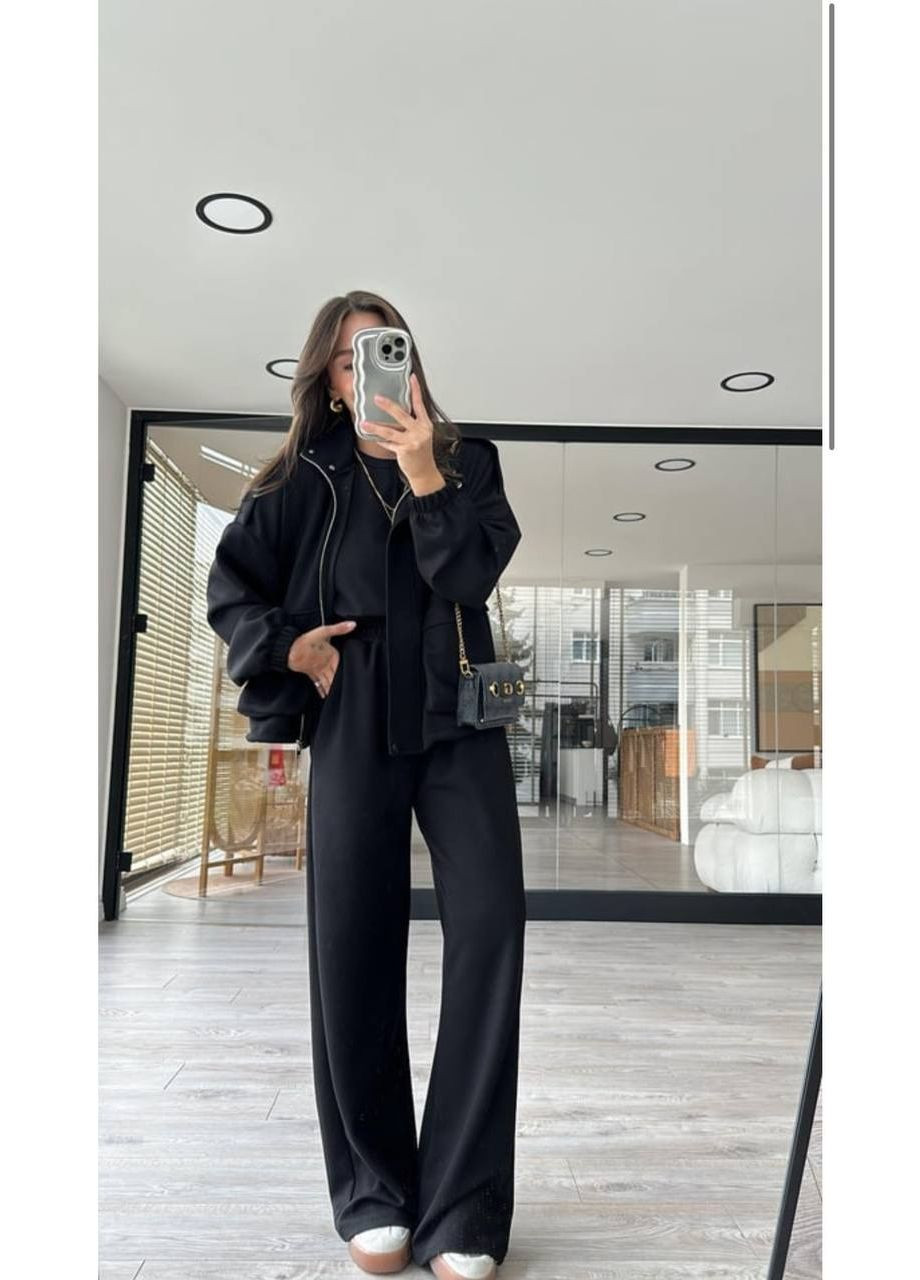 Женский костюм с бомбером на флисе, НЕ КОШЛАТИТЬСЯ – ЗАМЕР В ОПИСАНИИ DK/DL Мода без кордонів (365715983)