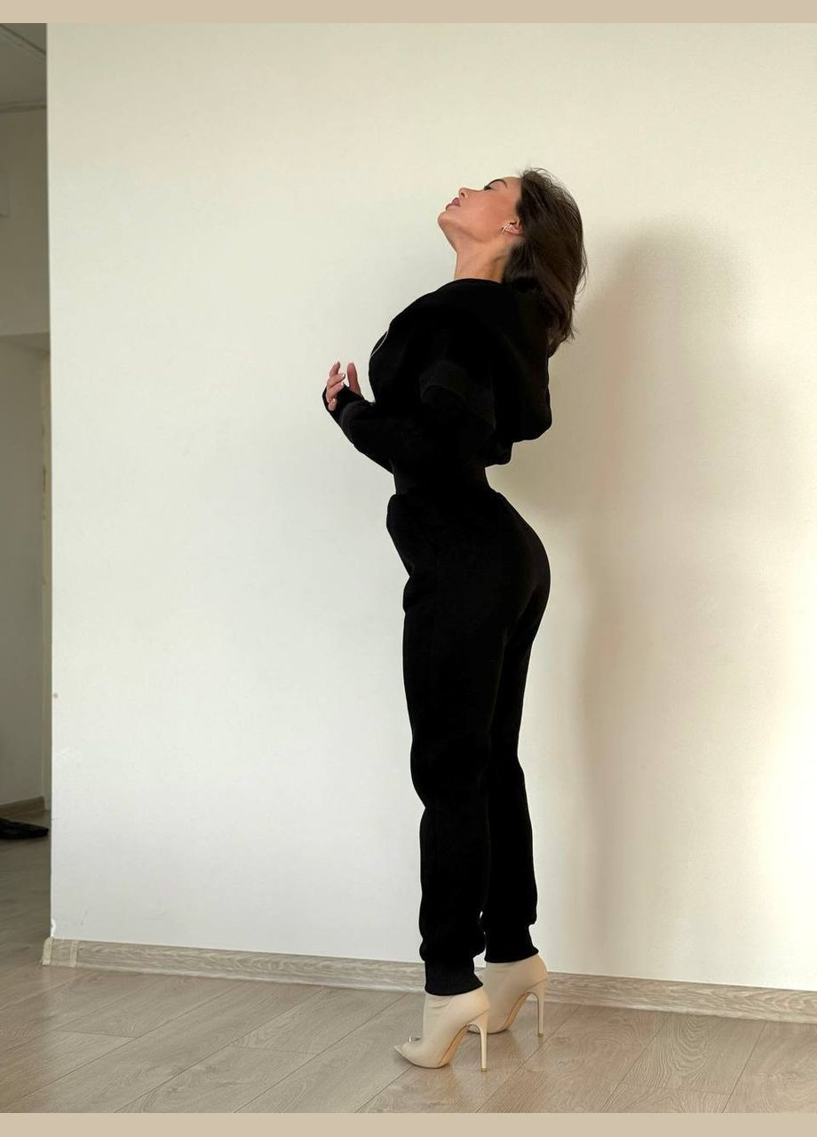 Комбінезон жіночий No Brand комбінезон-брюки однотонний чорний повсякденний, кежуал, джинсовий тринитка