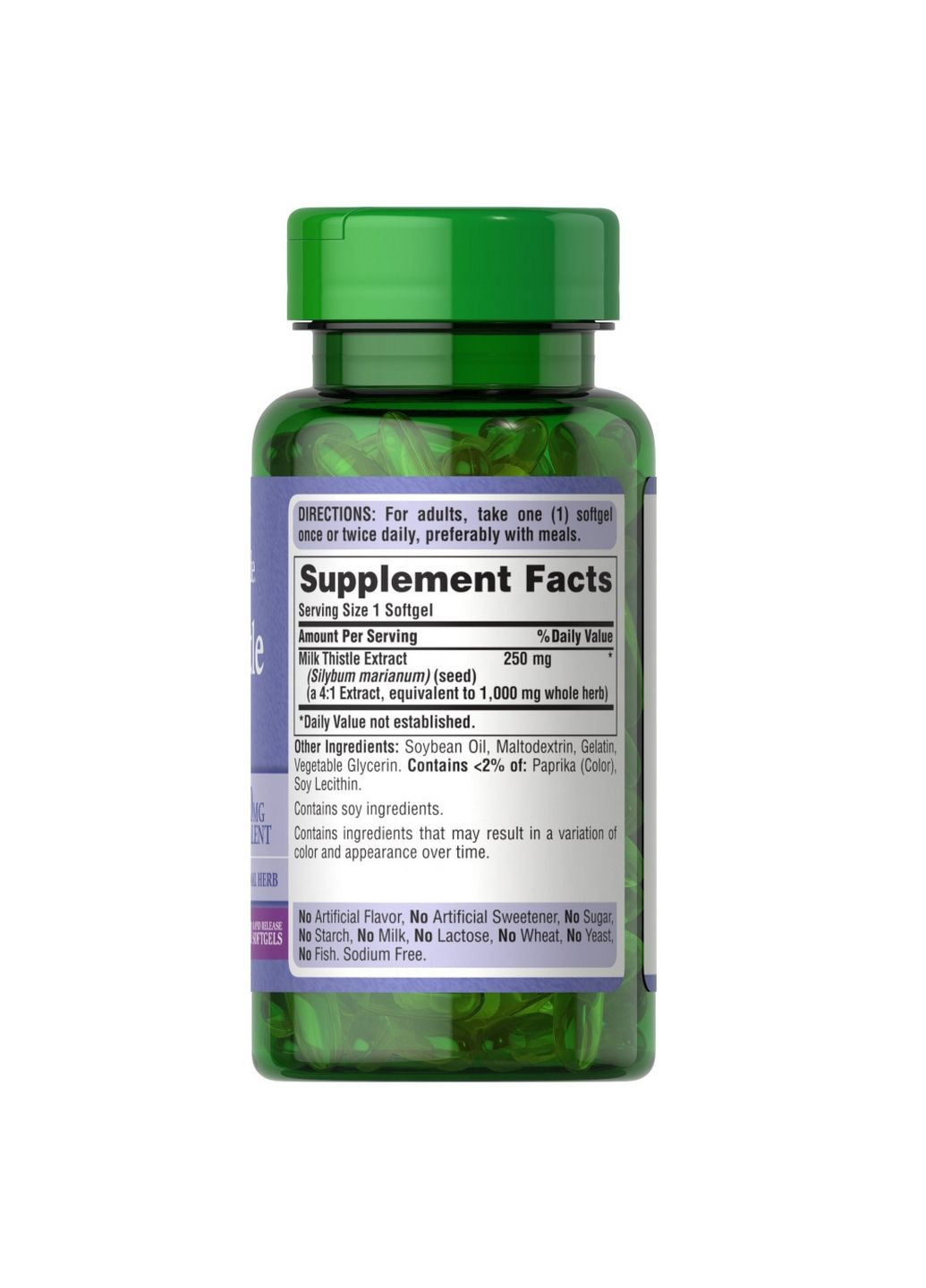 Натуральная добавка Milk Thistle 4:1 Extract 1000 mg, 90 капсул Puritans Pride (293420456)