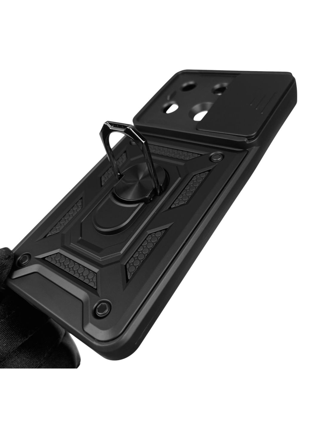 Чехол для Redmi Note 13 Pro 5G бронированный с кольцом со шторкой на сяоми редми нот 13 про 5г чёрный rg1 Xiaomi (366023315)