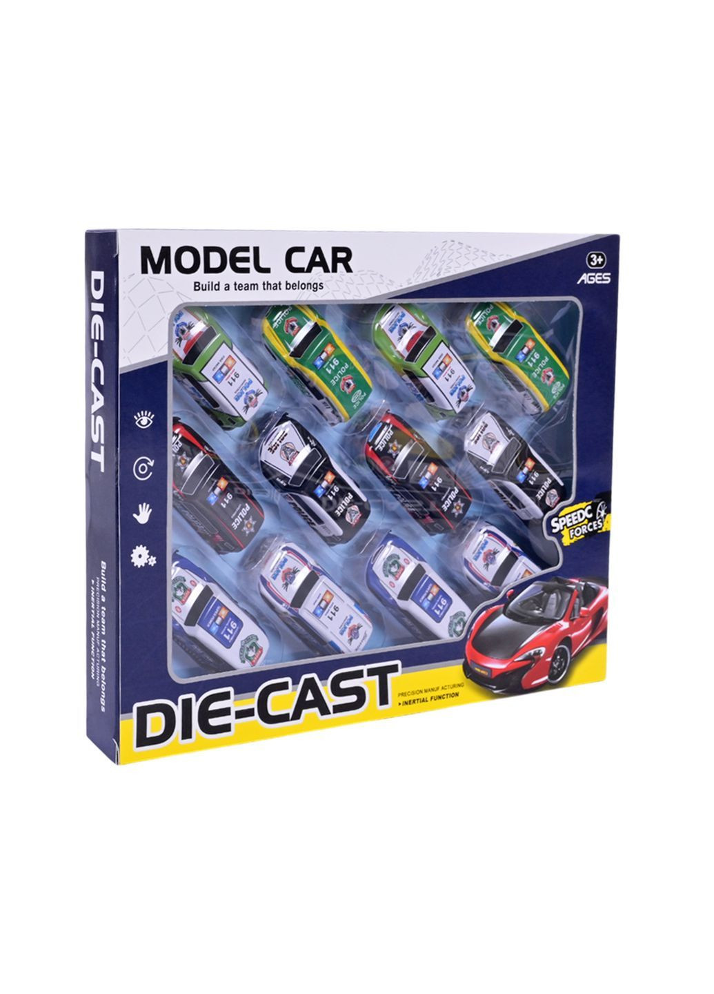 Набор из 12 металлических и пластмассовых легковых машинок, в ассортименте - No Brand 5212A-6/1/7 (371925132)