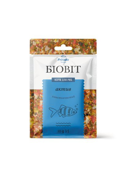 Корм Биовит «Актив» для взрослых аквариумных рыб, пластинчатый, 10 г Природа (322875197)
