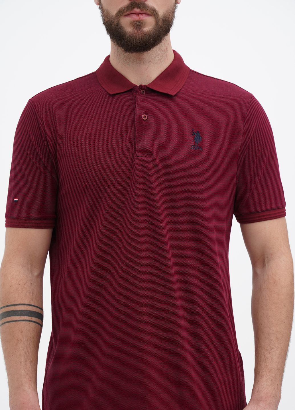 Бордовая футболка поло мужское U.S. Polo Assn.