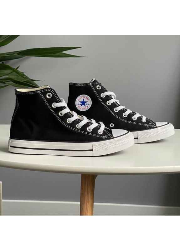 Кроссовки женские Converse Chuck Taylor All Star Hi Black | Конверс Чак Тейлор Олл Стар черные No Brand чёрные демисезоны (361784317)