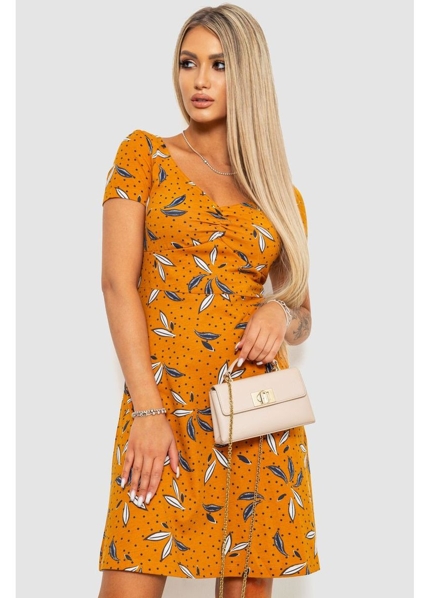 Коричнева сукня з повсякденним принтом, колір коричневий, 244r283 Ager