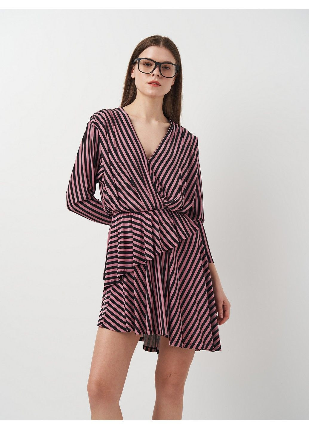 Рожева кежуал сукня H&M в смужку