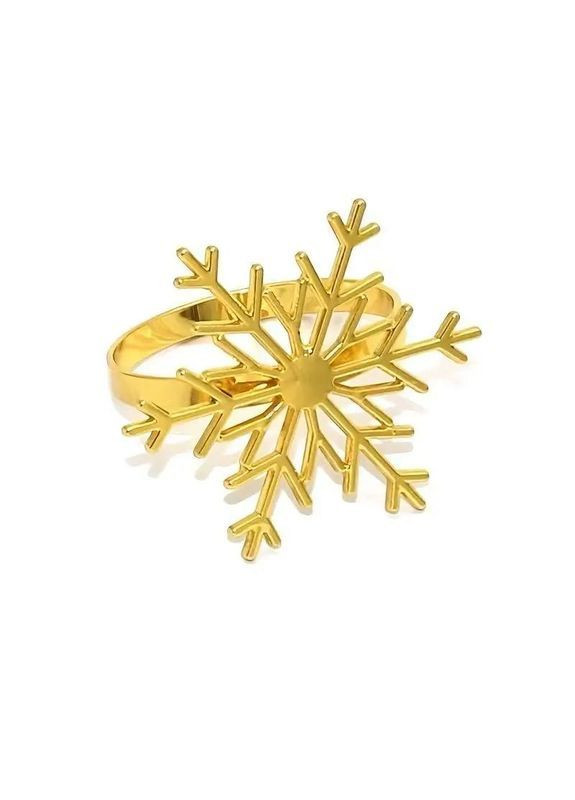 Набір кілець для серветок Leeseph Сніжинки 6шт золото Мальва (369489871)
