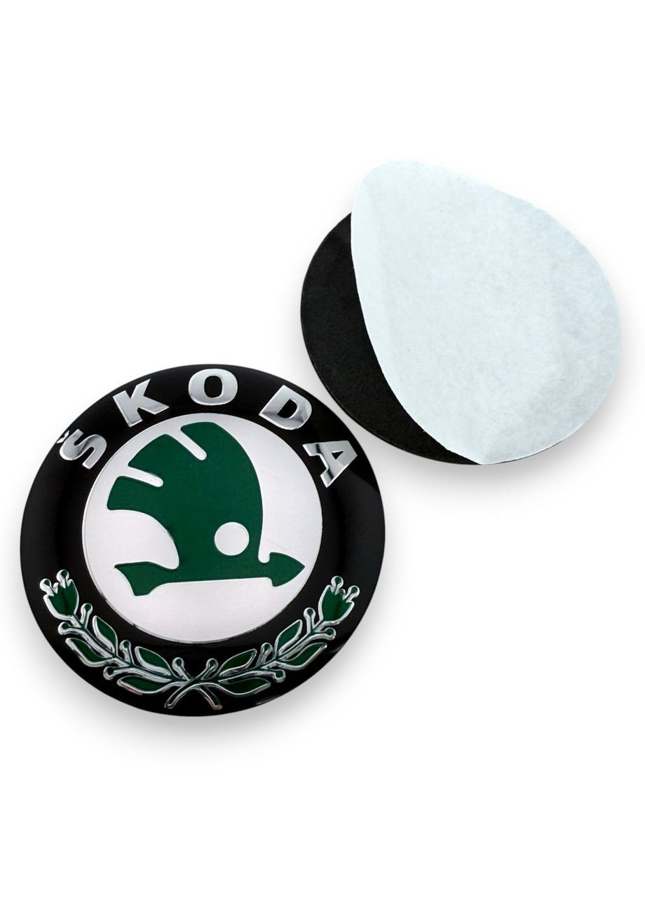 Наклейки з логотипом Шкода 56 мм алюмінієві 4 штуки. No Brand (364957850)