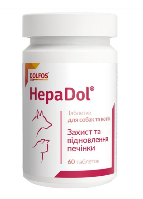 Ветпрепарат Гепадол 60 таблеток для собак и кошек (5902232641769) Dolfos (361942243)
