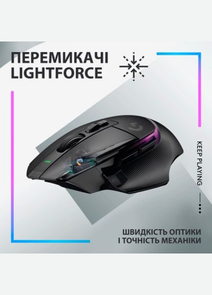 Миша Logitech g502 x plus wireless black (268141214)