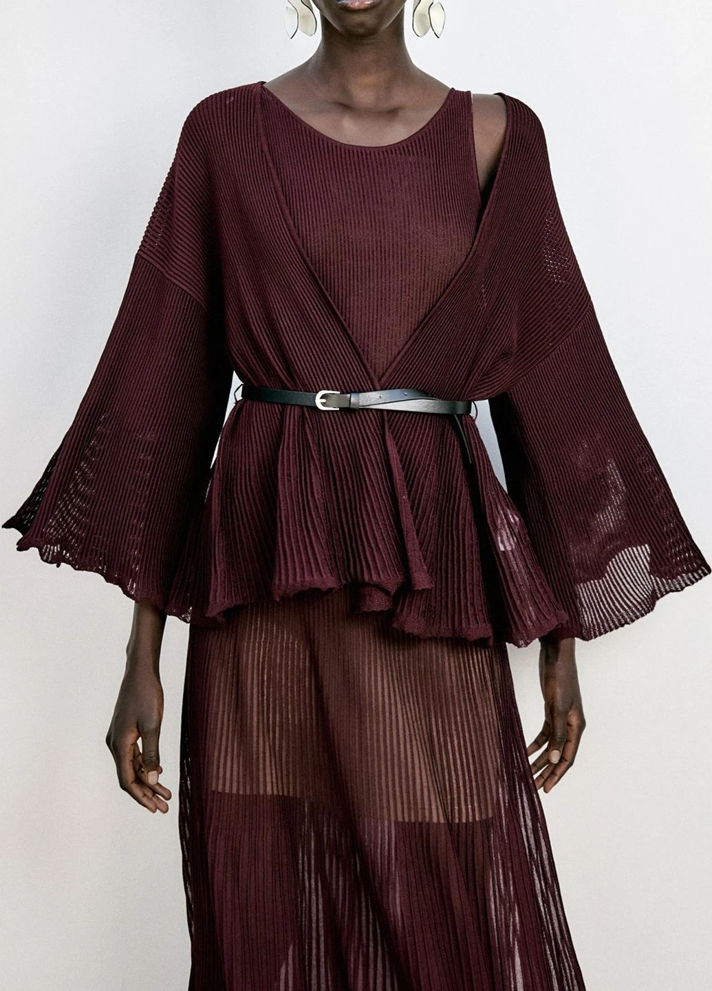 Бордовый демисезонный кардиган Zara