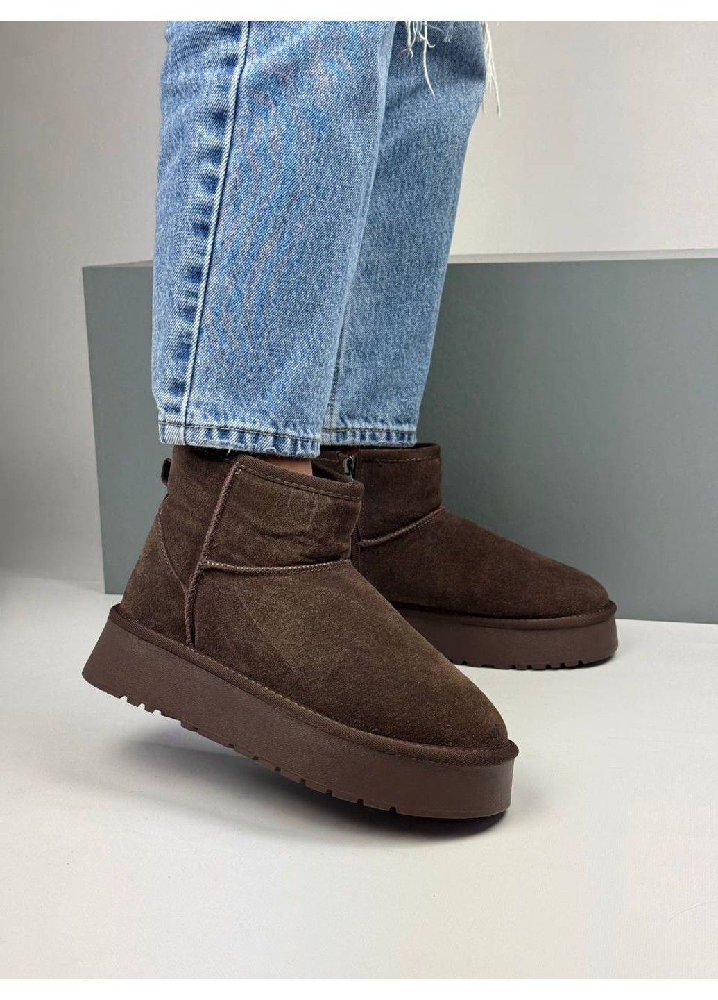 474 УГІ Коричневі Замшеві с блискавкою Hengji (367960233)