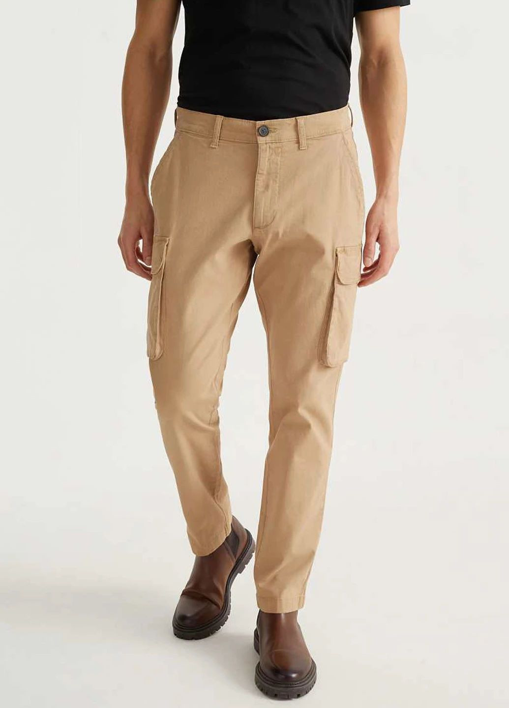 Бежевые кэжуал летние брюки C&A