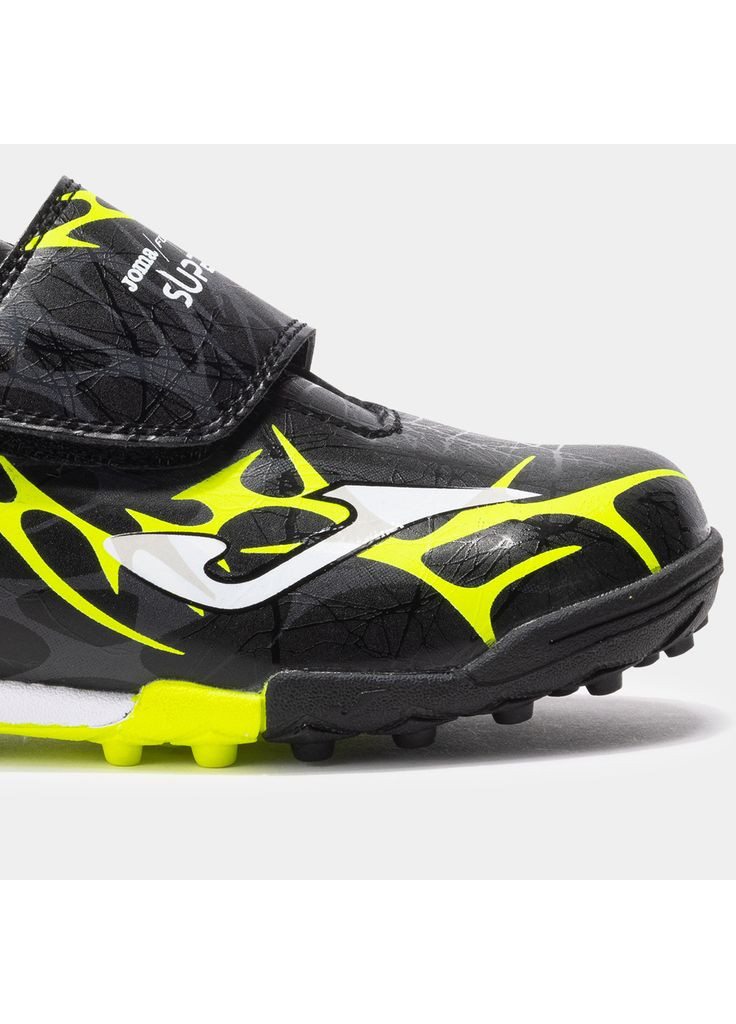 Черные сороконожки детские черно-желтые super copa scjw2501tfv Joma