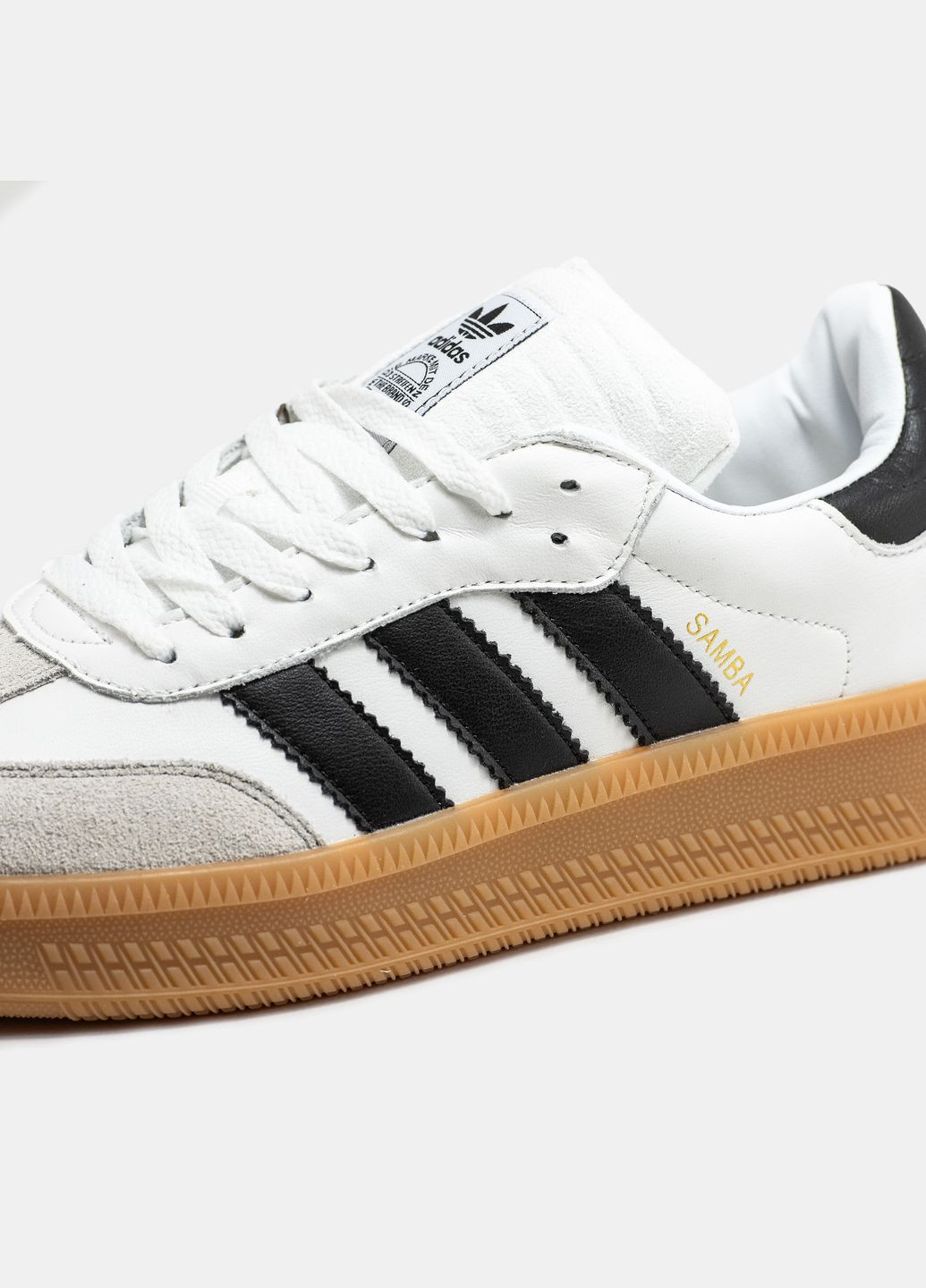 Белые демисезонные кроссовки мужские и женские adidas samba xlg white | адидас самба белые No Brand