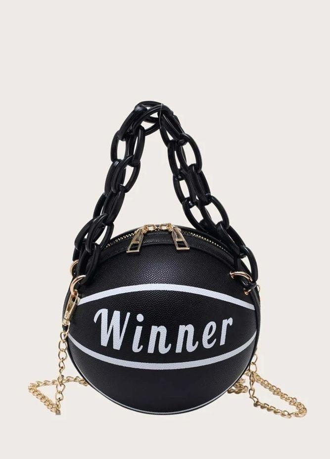 Женская круглая сумка WINNER мяч на цепочке черная No Brand (290704813)