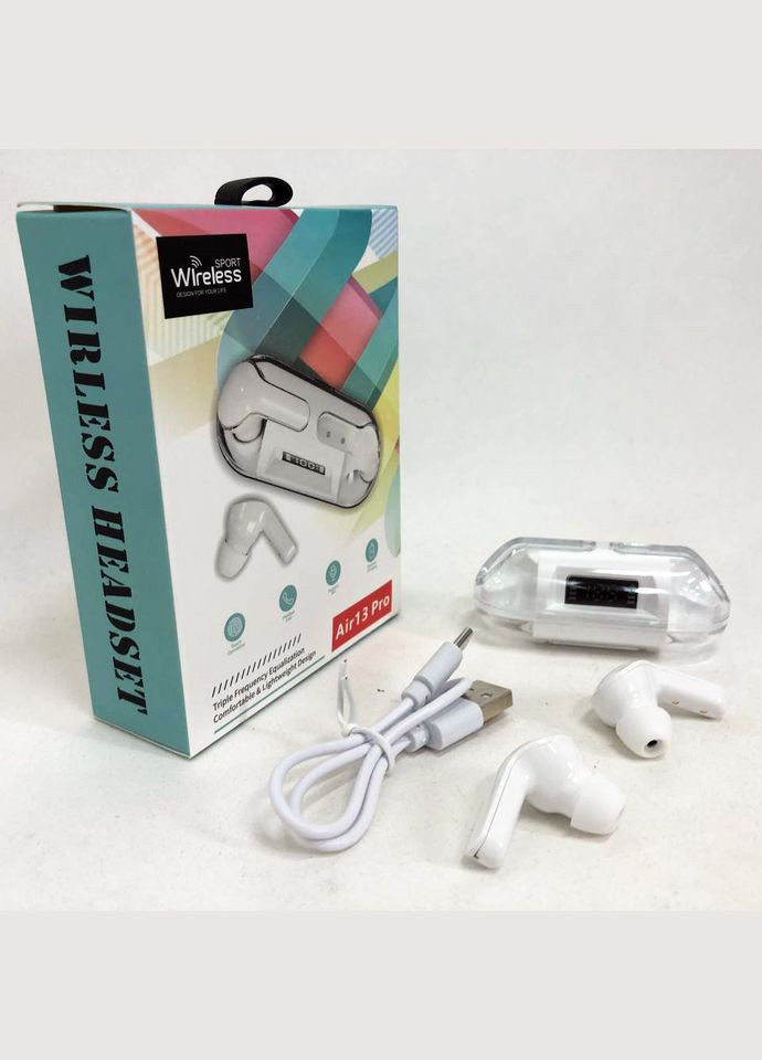 Бездротові навушники Air13 Pro Bluetooth сенсорні із шумопоглинанням, навушники для бігу A-Plus (318017809)