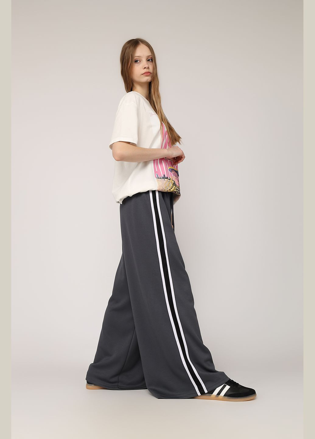 Штаны прямые женские цвет серый CB-00274239 Yuki (330259540)