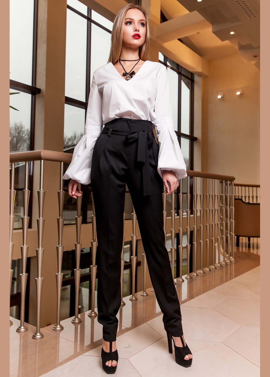 Стильные брюки на высокой талии с поясом Jadone Fashion (278620903)