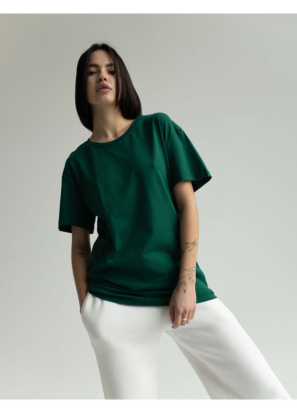 Темно-зелена унісекс футболка коттон (0011600sml3xl) Casual Trend №116