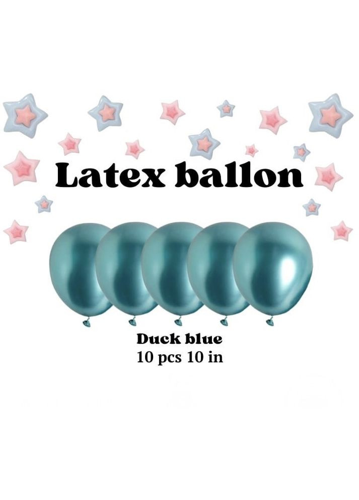Повітряна куля Хром 10 дюймів упаковка 10 штук duck blue No Brand (345703709)