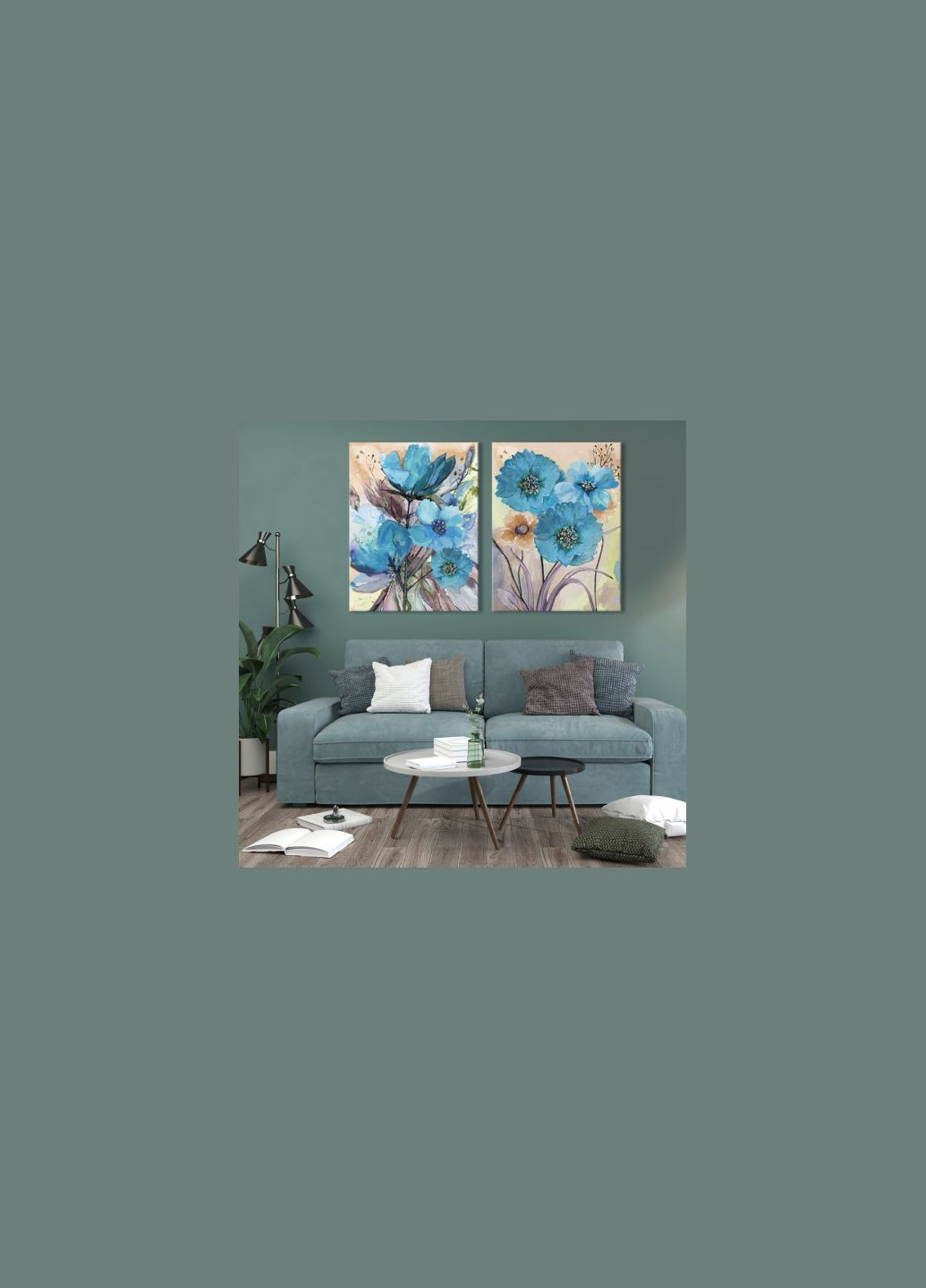Модульная картина Голубые васильки 93x60 см (MK21274) Malevich Store (333338856)