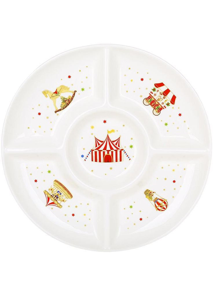 Менажниця порцелянова "Зимова Казка" Ø30см, 5ти секційна страва BonaDi (372174523)