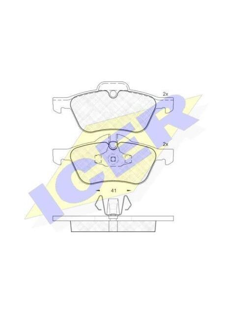 Комплект тормозных колодок (дисковых) ICER (365243250)