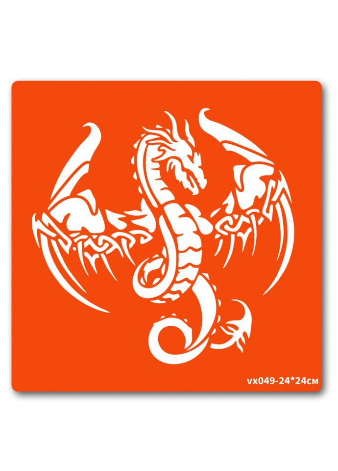 Трафарет для біо-тату Дракон vx049-24*24см, розмір 24 х 24см Fresh Tattoo (322433475)