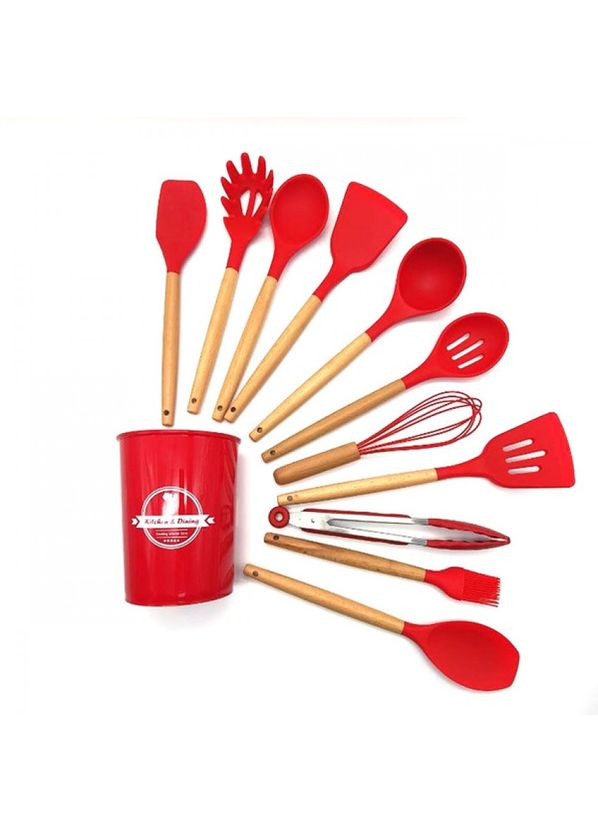 Набор кухонных предметов Kitchen Dining 12 предметов 0350 Красный A-Plus (323483159)