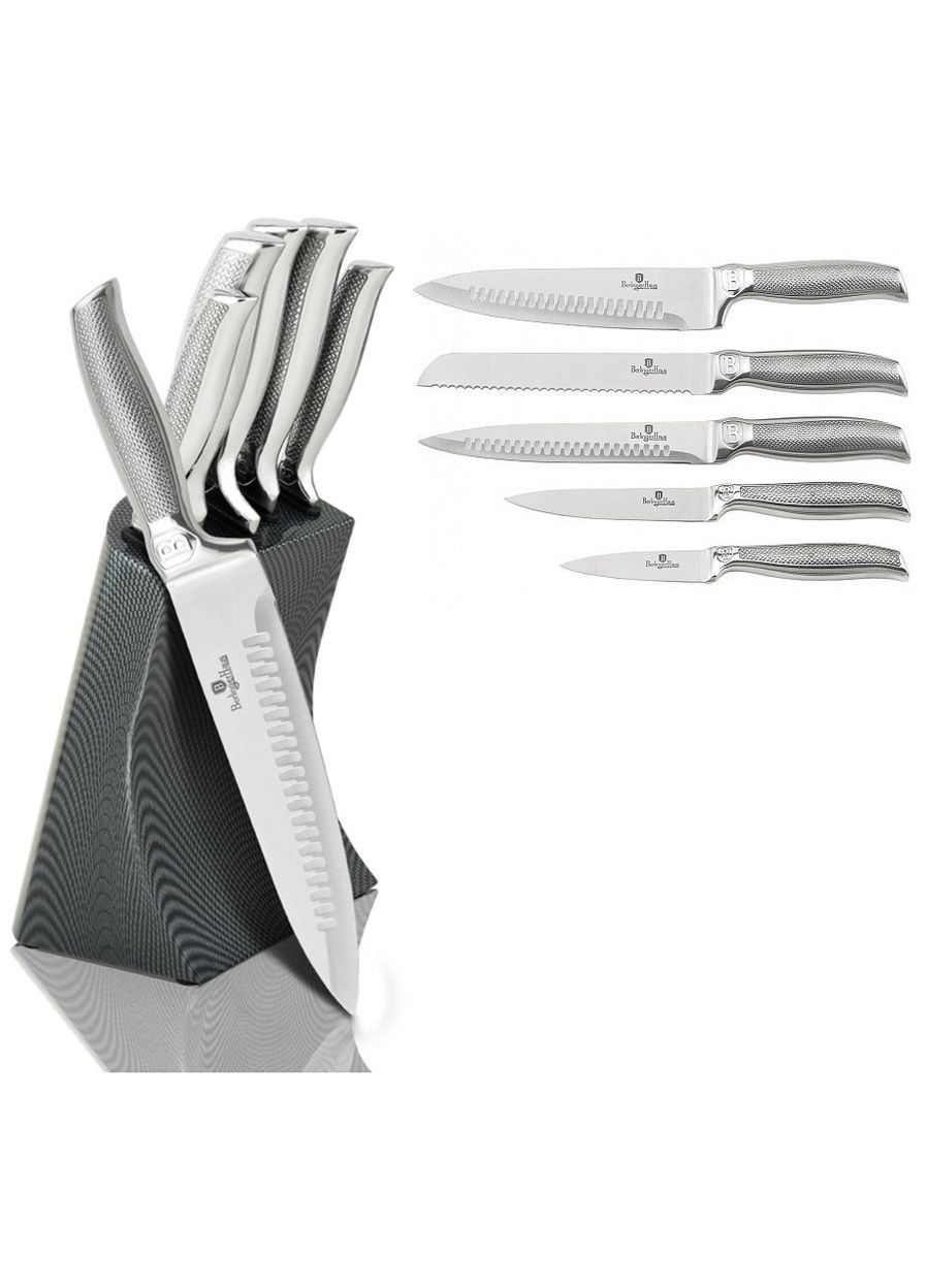 Набір ножів Kikoza Carbon 6 предметів BH2173 Berlinger Haus комбінований,