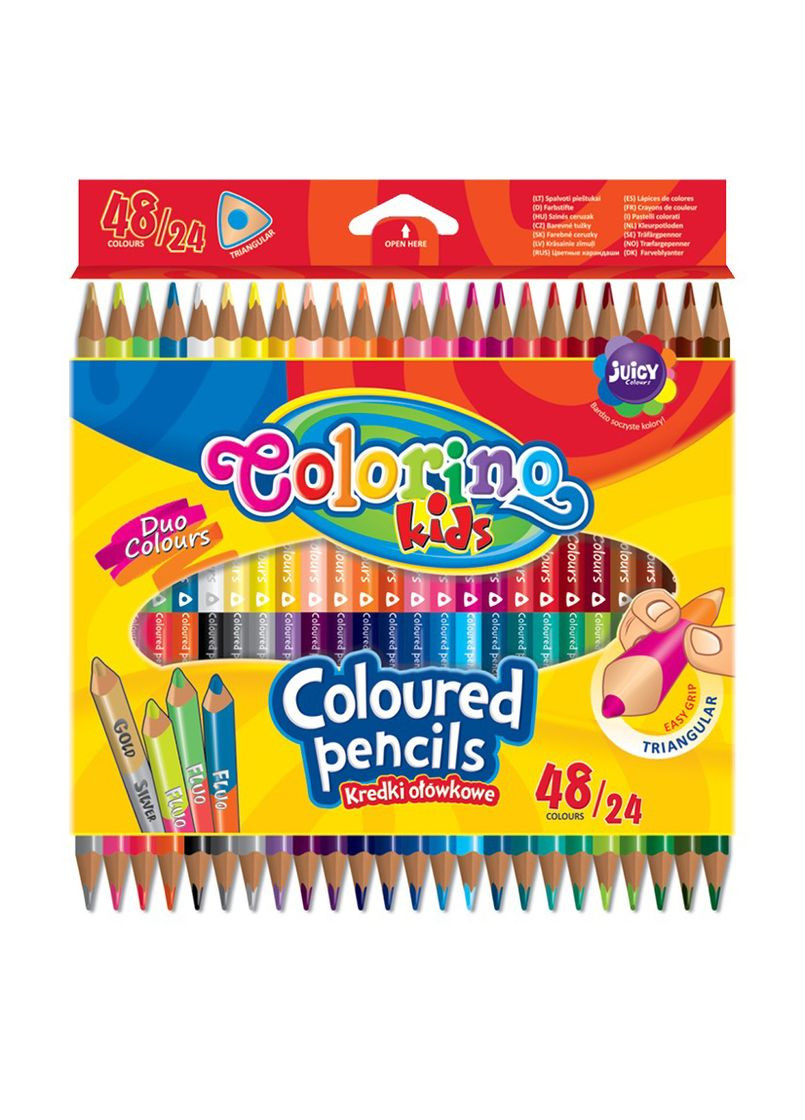 Набір олівців 48 кол. тригранні двосторонні Colorino (289479499)