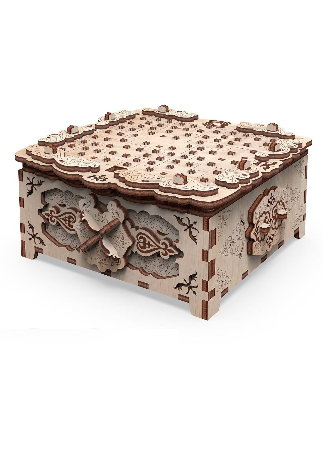 Деревянный механический конструктор 3d Шкатулка Цветочная Фантазия No Brand (295571249)