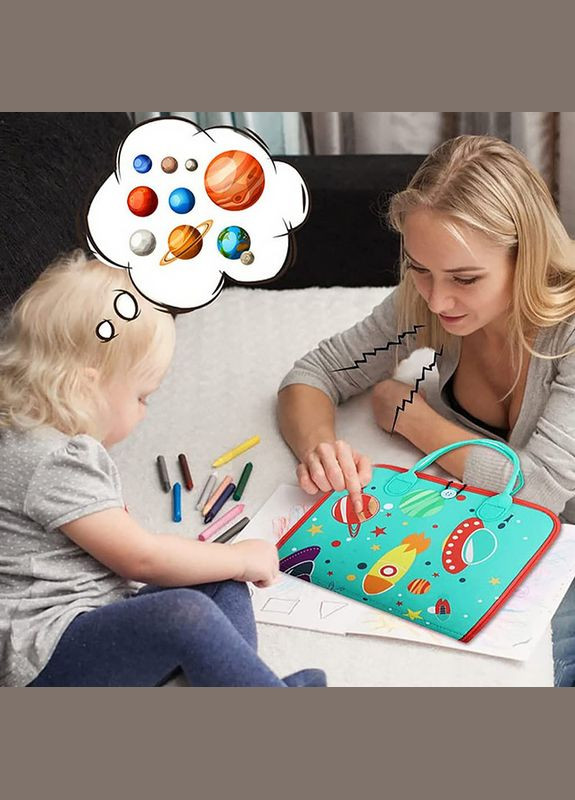 Дитяча розвивальна сумочка 545L Light Blue бізіборд монтессорі-іграшка 9 шт. Lesko (336201075)