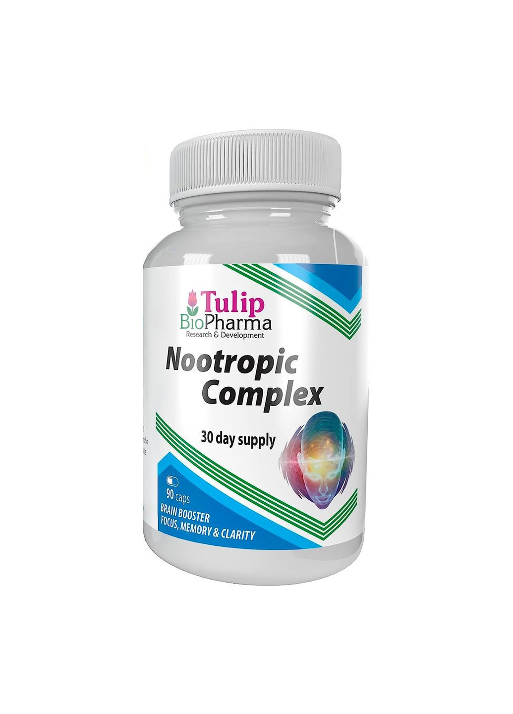 Ноотропный комплекс (Lтеанин, Бакопа, Моньери, Лимонник, Ашваганда,) Tulip – 90 капсул Biopharma (299717591)